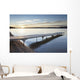 A dock in lake superior at sunset;Thunder bay, ontario, canada Wall Mural