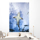 Grand Bahamas, West End, Lemon Shark Underwater With Remoras Wall Mural