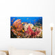 Fiji, Alconarian And Gorgonian Coral With Schooling Anthias Wall Mural