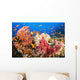Fiji, Alconarian And Gorgonian Coral With Schooling Anthias Wall Mural