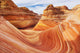 Arizona, Page, North Coyote Buttes, A Rock Formation Called The Wave Wall Mural