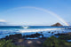 Hawaii, Maui, Hana, Dramatic Coastline, Rainbow Over Ocean Wall Mural