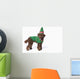 Brown Poodle with Christmas Wall Decal