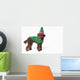 Brown Poodle with Christmas Wall Decal