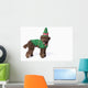 Brown Poodle with Christmas Wall Decal