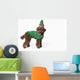Brown Poodle with Christmas Wall Decal