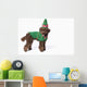 Brown Poodle with Christmas Wall Decal