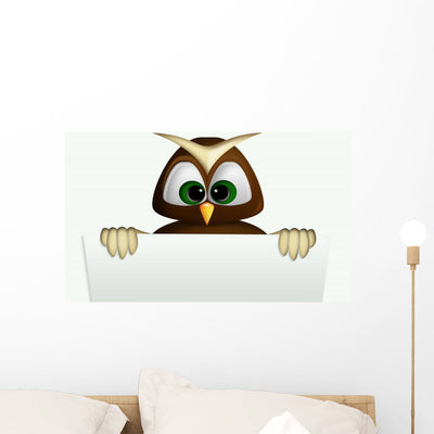 Chouette Avec Panneau Wall Decal shown on a wall