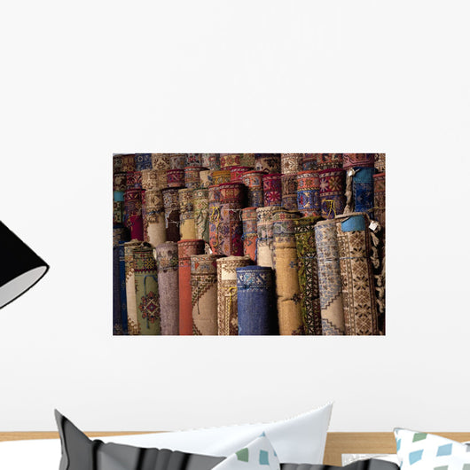 Morocco, Marrakech, Traditional rugs for sale Wall Mural
