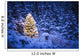 Lit Christmas Tree In Snow Covered Forest Of Spruce Trees Wall Mural