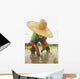 Planting new rice;Chiang mai thailand Wall Mural