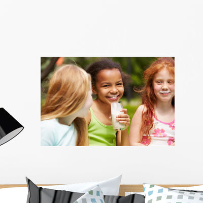 Healthy Children Wall Mural shown on a wall