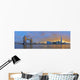 UK, City Hall and Tower Bridge at sunset from River Thames Wall Mural