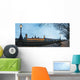 UK, Panoramic view of Houses of Parliament at dusk from River Thames Wall Mural