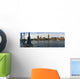 UK, Panoramic view of Houses of Parliament from bank of River Thames Wall Mural