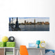 UK, Panoramic view of Houses of Parliament from bank of River Thames Wall Mural