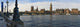 UK, Panoramic view of Houses of Parliament from bank of River Thames Wall Mural