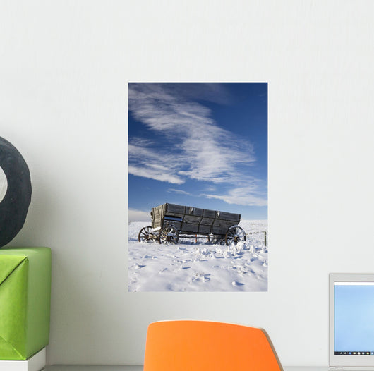 An old wooden wagon Wall Mural