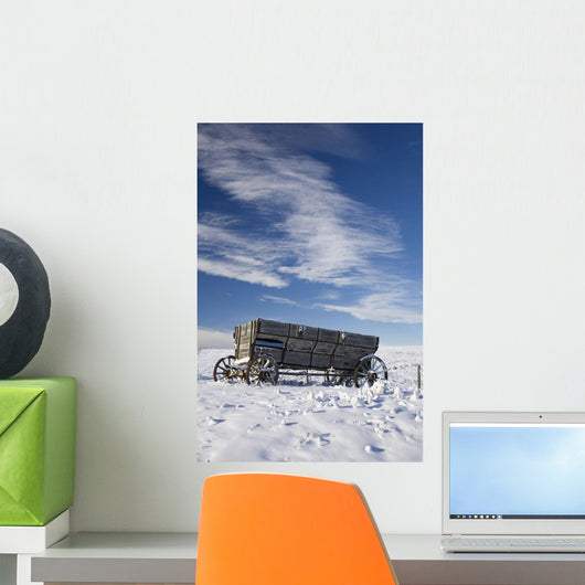 An old wooden wagon Wall Mural