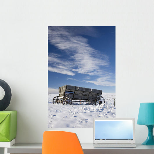 An old wooden wagon Wall Mural