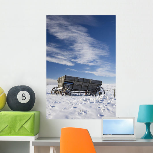 An old wooden wagon Wall Mural
