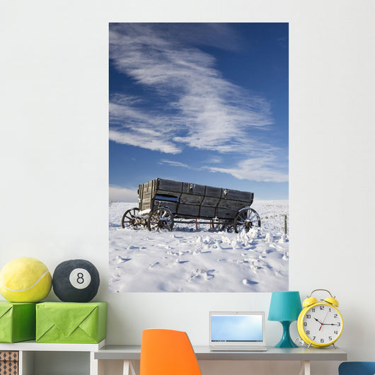 An old wooden wagon Wall Mural