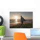 Spain, Andalusia, Cadiz, Costa de la Luz, Surfer on beach Wall Mural