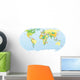 Political World Map in Color Wall Mural