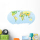 Political World Map in Color Wall Mural