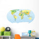 Political World Map in Color Wall Mural