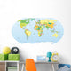 Political World Map in Color Wall Mural