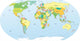 Political World Map in Color Wall Mural