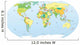 Political World Map in Color Wall Mural