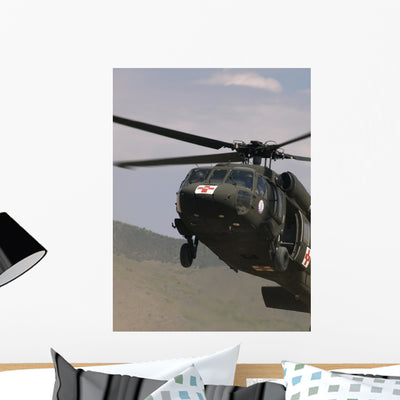 Blackhawk Helicopter Wall Mural shown on a wall