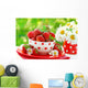 bowl of fresh strawberries Wall Mural