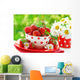 bowl of fresh strawberries Wall Mural