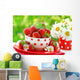 bowl of fresh strawberries Wall Mural