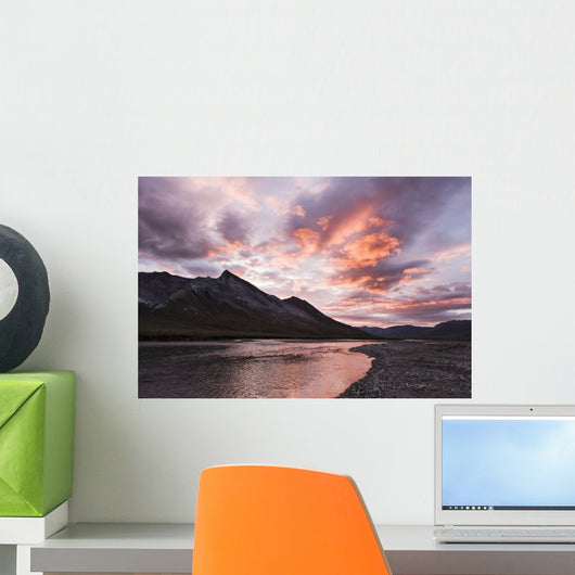 The Noatak River At Sunset, Brooks Range, Arctic Alaska, Summer Wall Mural