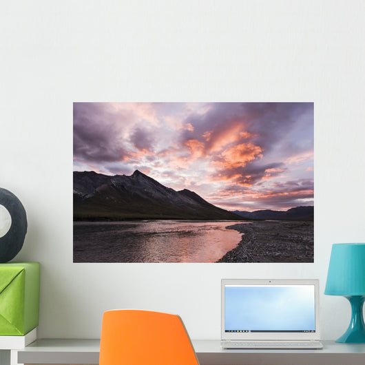 The Noatak River At Sunset, Brooks Range, Arctic Alaska, Summer Wall Mural