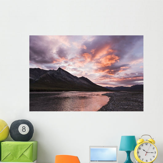 The Noatak River At Sunset, Brooks Range, Arctic Alaska, Summer Wall Mural