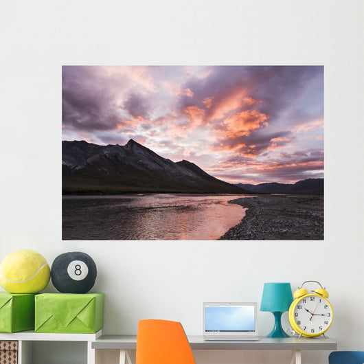 The Noatak River At Sunset, Brooks Range, Arctic Alaska, Summer Wall Mural
