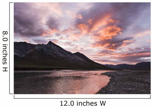 The Noatak River At Sunset, Brooks Range, Arctic Alaska, Summer Wall Mural