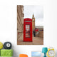Red Telephone Booth in London Wall Mural