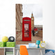 Red Telephone Booth in London Wall Mural