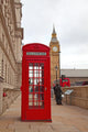 Red Telephone Booth in London Wall Mural