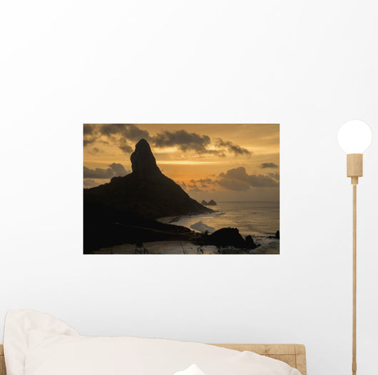 View of Morro do Pico at sunset from Forte dos Remedios Wall Mural