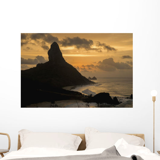 View of Morro do Pico at sunset from Forte dos Remedios Wall Mural