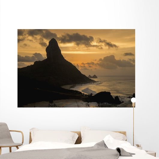 View of Morro do Pico at sunset from Forte dos Remedios Wall Mural