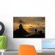People admiring sunset over Morro do Pico from Forte dos Remedios Wall Mural