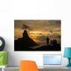 People admiring sunset over Morro do Pico from Forte dos Remedios Wall Mural
